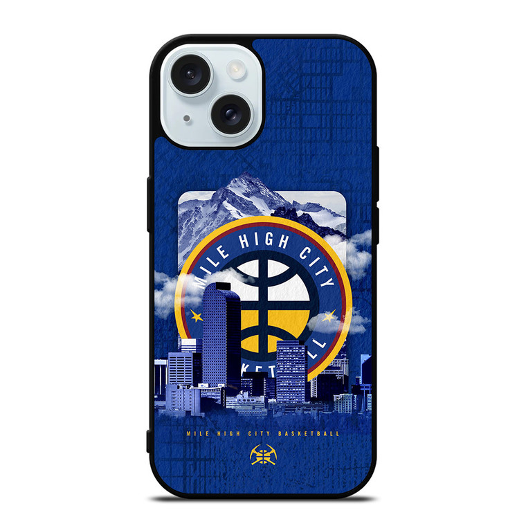 MILE HIGH CITY BASKETBALL LOGO iPhone 15 Case Cover MILE HIGH CITY BASKETBALL LOGO iPhone 15 Case Cover