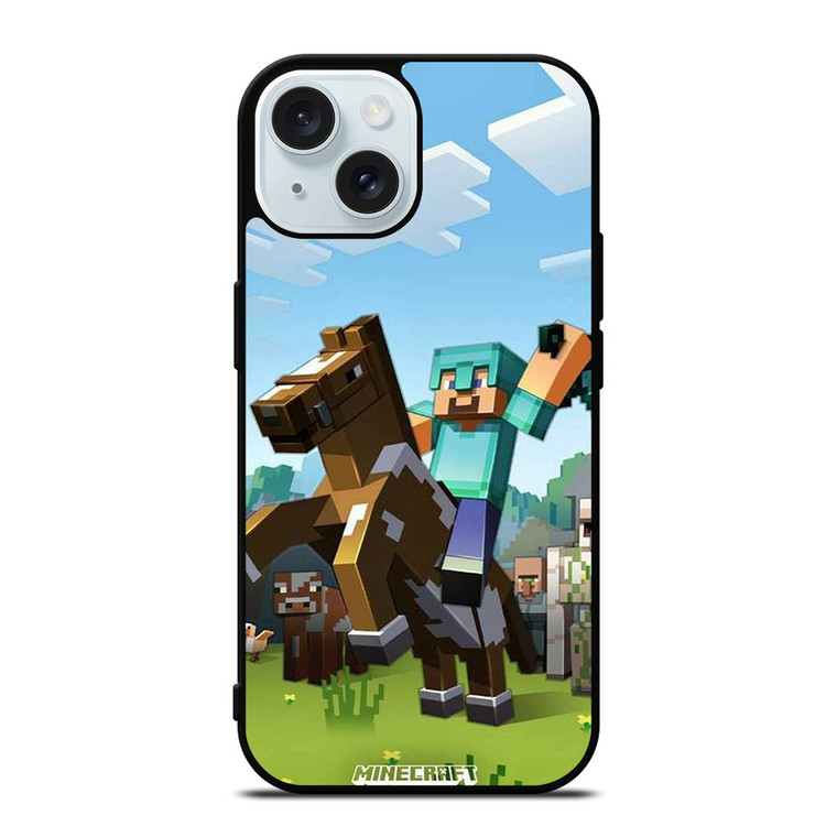 MINECRAFT KNIGHT AND HORSE iPhone 15 Case Cover