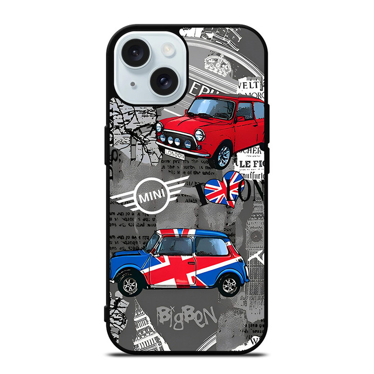 MINI COOPER LONDON COLLAGE iPhone 15 Case Cover