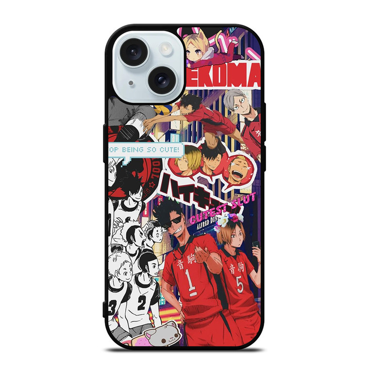 NEKOMA HIGH HAIKYUU COLLAGE iPhone 15 Case Cover NEKOMA HIGH HAIKYUU COLLAGE iPhone 15 Case Cover