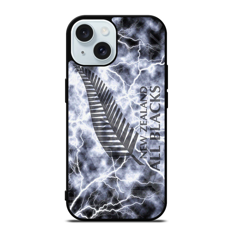NEW ZEALAND ALL BLACK LIGHTNING LOGO iPhone 15 Case Cover NEW ZEALAND ALL BLACK LIGHTNING LOGO iPhone 15 Case Cover