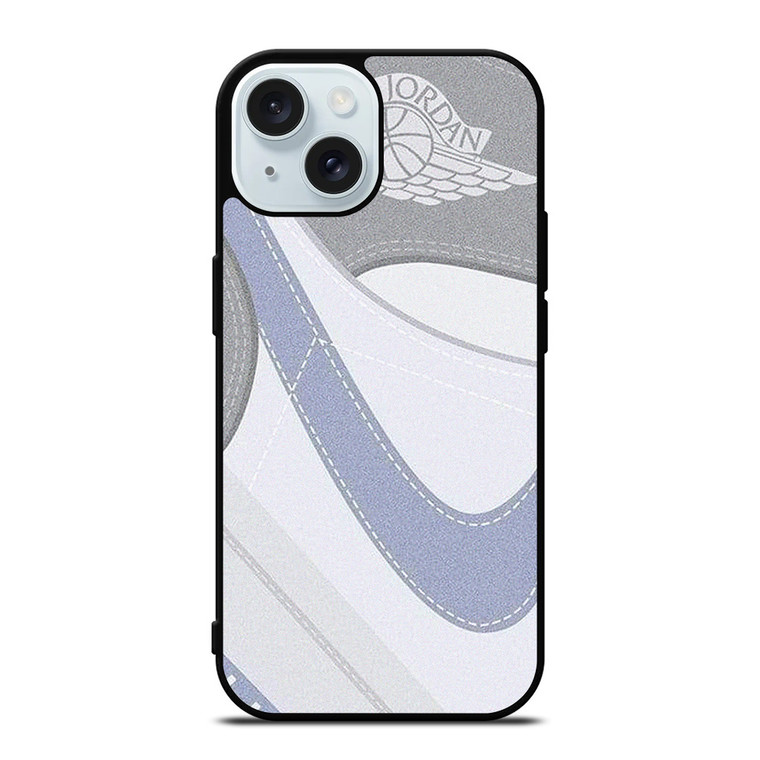 NIKE AIR JORDAN 1 HIGH GREY iPhone 15 Case Cover NIKE AIR JORDAN 1 HIGH GREY iPhone 15 Case Cover