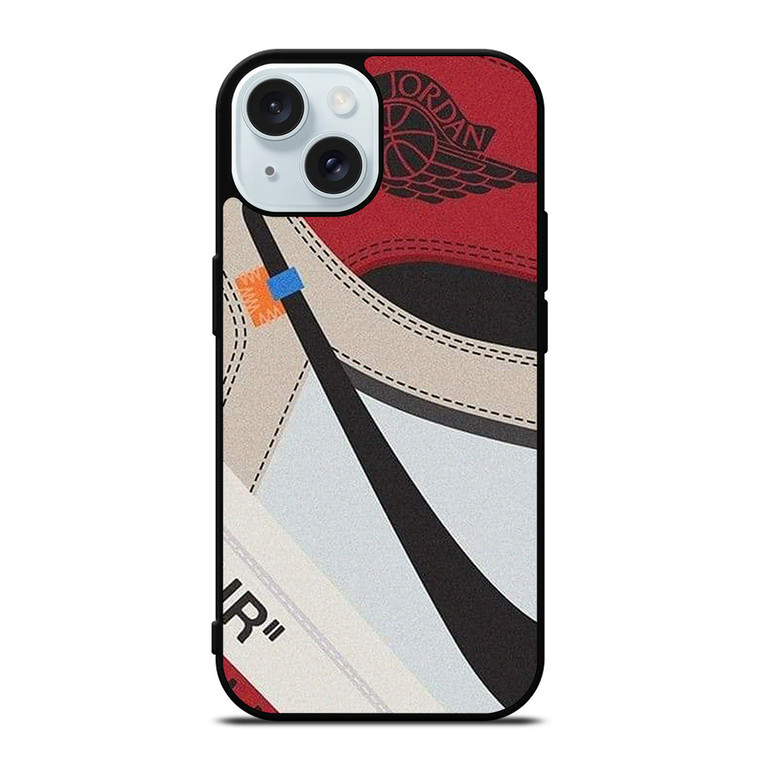 NIKE AIR JORDAN 1 HIGH OFF WHITE iPhone 15 Case Cover