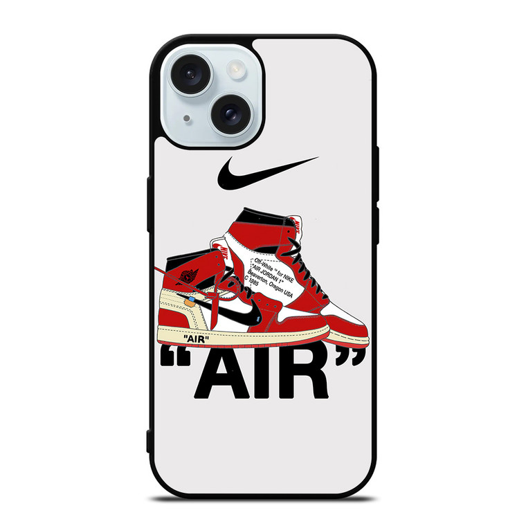 NIKE AIR JORDAN HIGH OFF WHITE iPhone 15 Case Cover