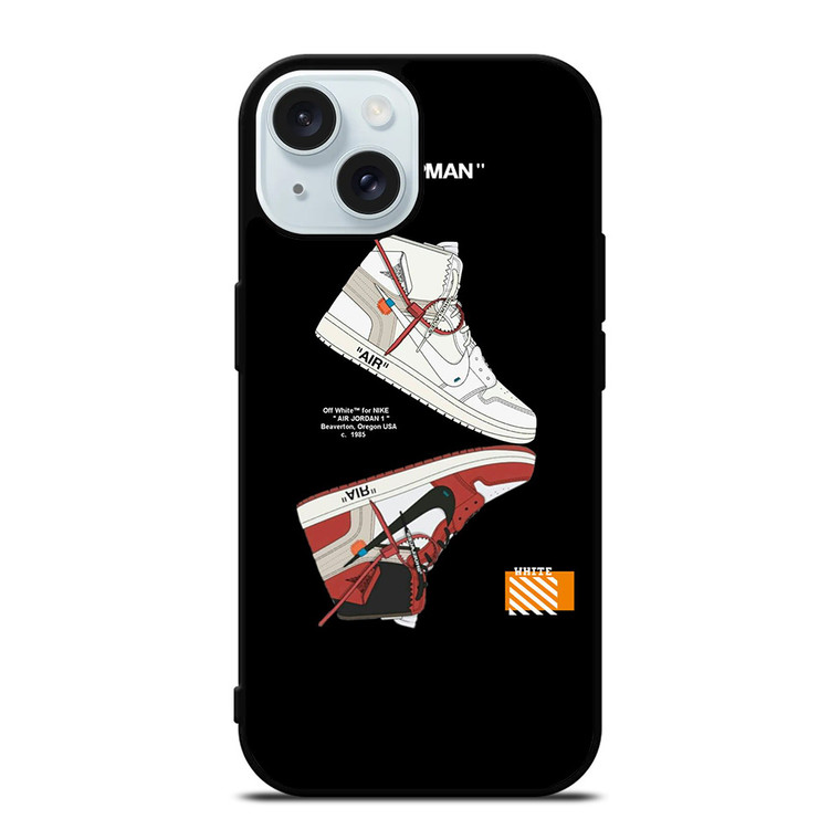 NIKE AIR JUMPMAN OFF WHITE SNEAKERS iPhone 15 Case Cover NIKE AIR JUMPMAN OFF WHITE SNEAKERS iPhone 15 Case Cover