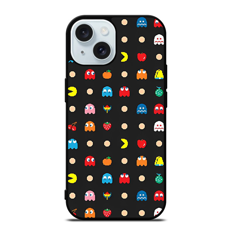 PAC MAN DOODLE PATTERN iPhone 15 Case Cover