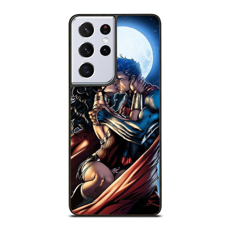 WONDER WOMAN SUPERMAN CARTOON KISSING  Samsung Galaxy S21 Ultra Case Cover