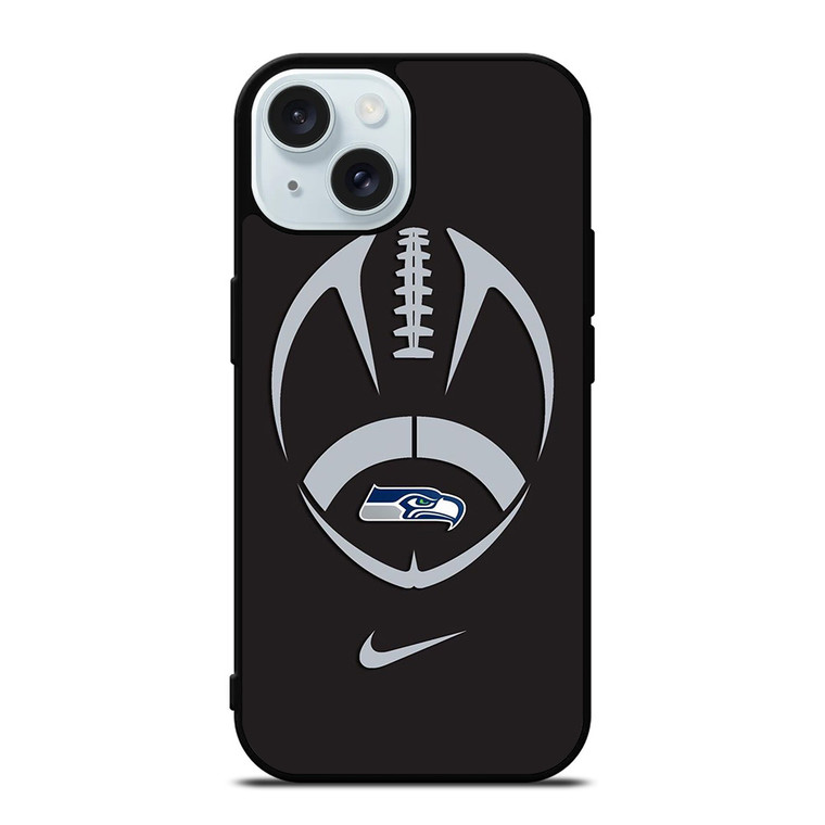 SEATTLE SEAHAWKS FOOTBALL NIKE SYMBOL iPhone 15 Case Cover SEATTLE SEAHAWKS FOOTBALL NIKE SYMBOL iPhone 15 Case Cover