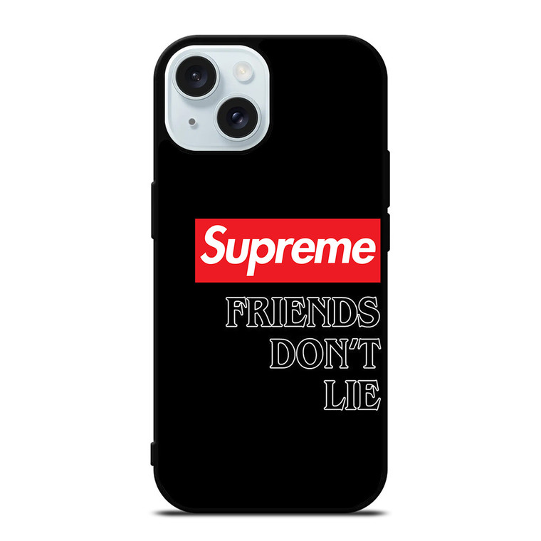 SUPREME STRANGER THINGS FRIENDS DONT LIE iPhone 15 Case Cover
