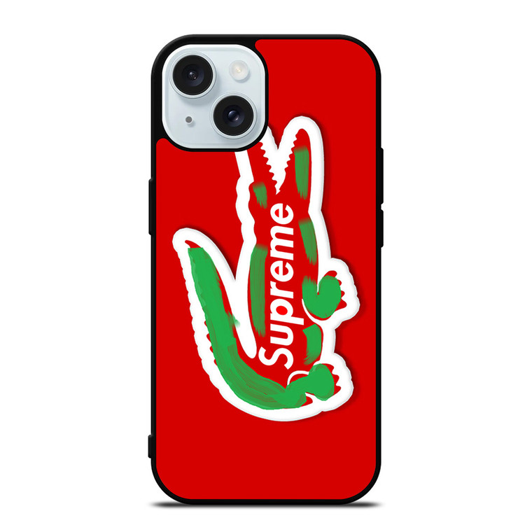 SUPREME X LACOSTE SYMBOL iPhone 15 Case Cover SUPREME X LACOSTE SYMBOL iPhone 15 Case Cover