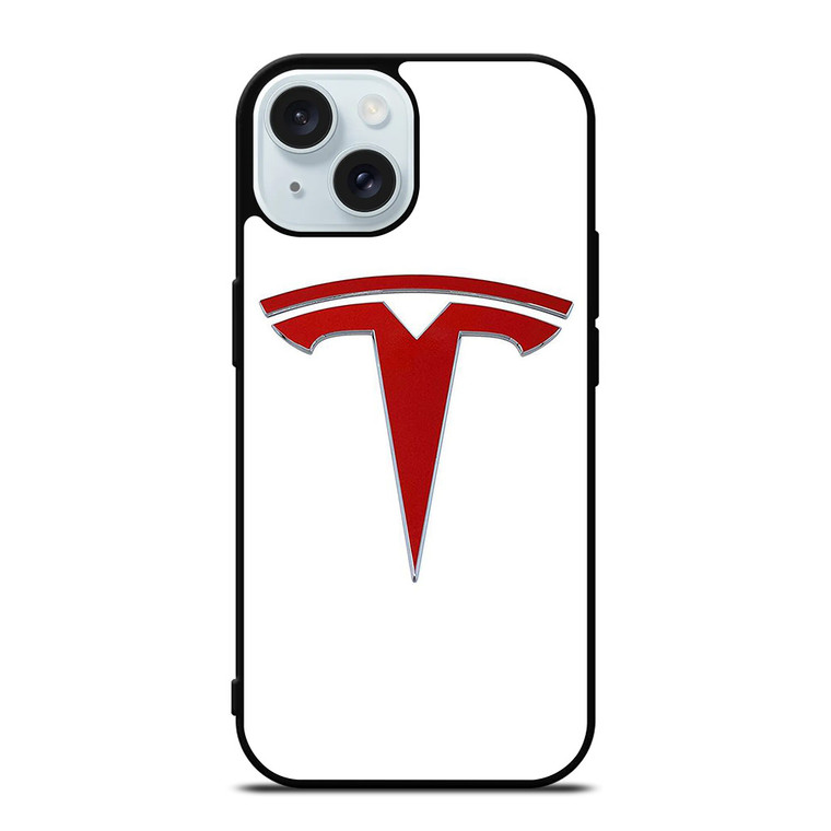 TESLA RED EMBLEM iPhone 15 Case Cover