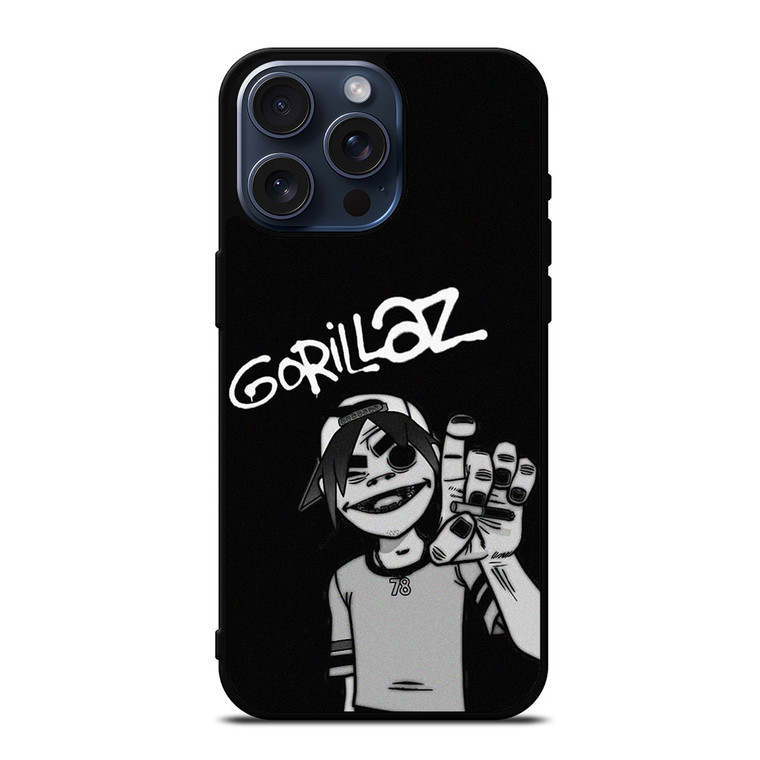 2-D GORILLAZ BLACK iPhone 15 Pro Max Case Cover
