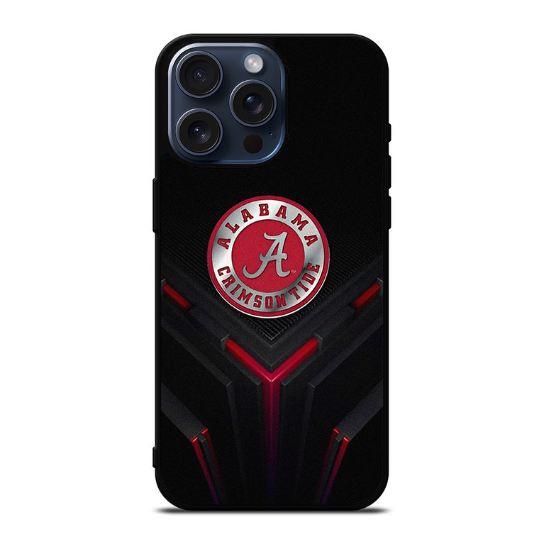 ALABAMA CRIMSON TIDE METAL BADGE iPhone 15 Pro Max Case Cover