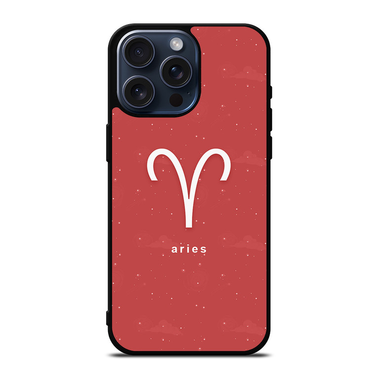 ARIES ZODIAC SIGN PINK iPhone 15 Pro Max Case Cover