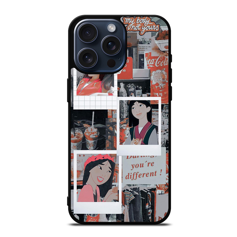 DISNEY PRINCESS MULAN AESTHETIC COLLAGE iPhone 15 Pro Max Case Cover