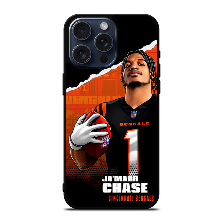 JA'MARR CHASE CINCINNATI BENGALS NFL FOOTBALL iPhone 15 Pro Max Case Cover