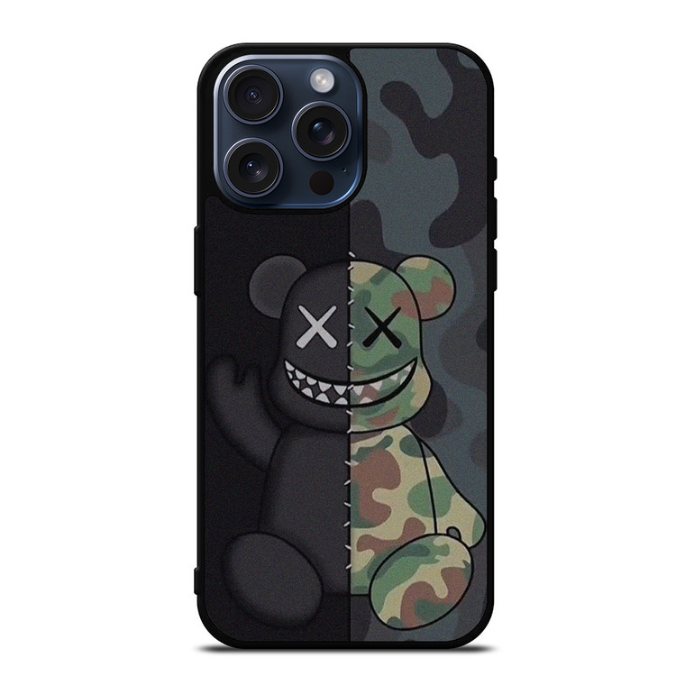 KAWS BLACK CAMO iPhone 15 Pro Max Case Cover
