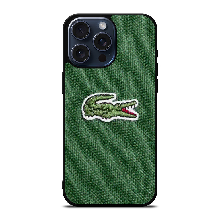 LACOSTE CROCODILE FABRIC LOGO iPhone 15 Pro Max Case Cover