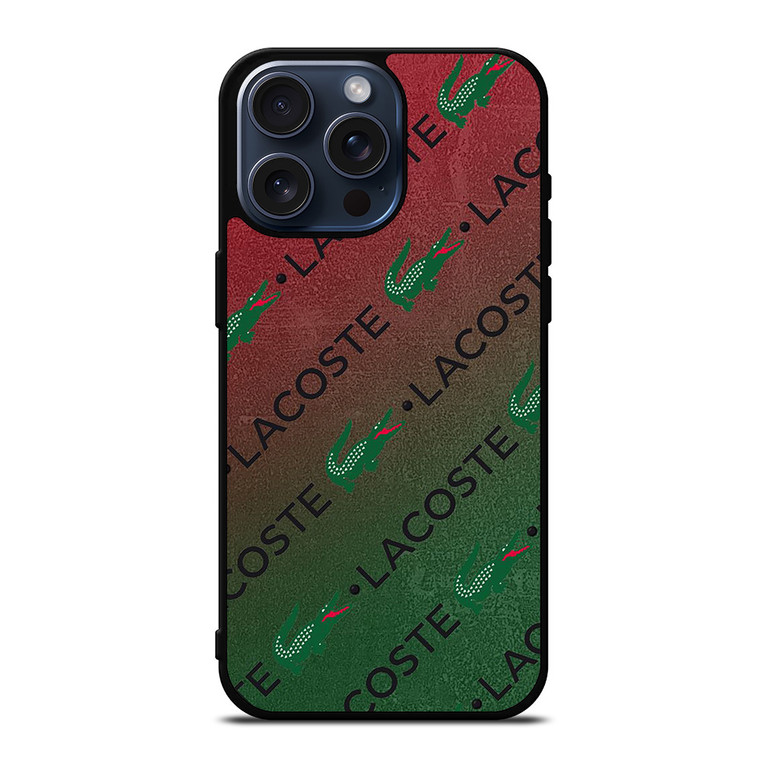 LACOSTE CROCODILE LOGO PATTERN iPhone 15 Pro Max Case Cover