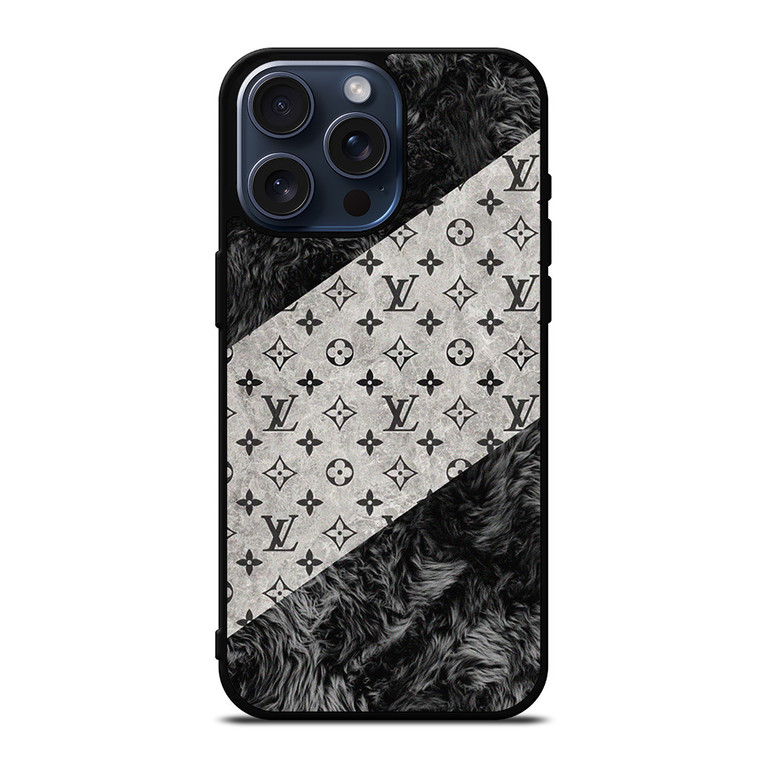 LOUIS VUITTON BLACK FURRY iPhone 15 Pro Max Case Cover