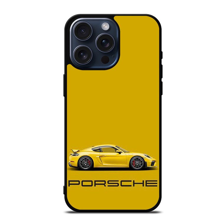 PORSCHE YELLOW SUPER CAR iPhone 15 Pro Max Case Cover