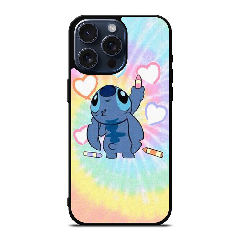 STITCH CARTOON TIE DYE PATTERN iPhone 15 Pro Max Case Cover