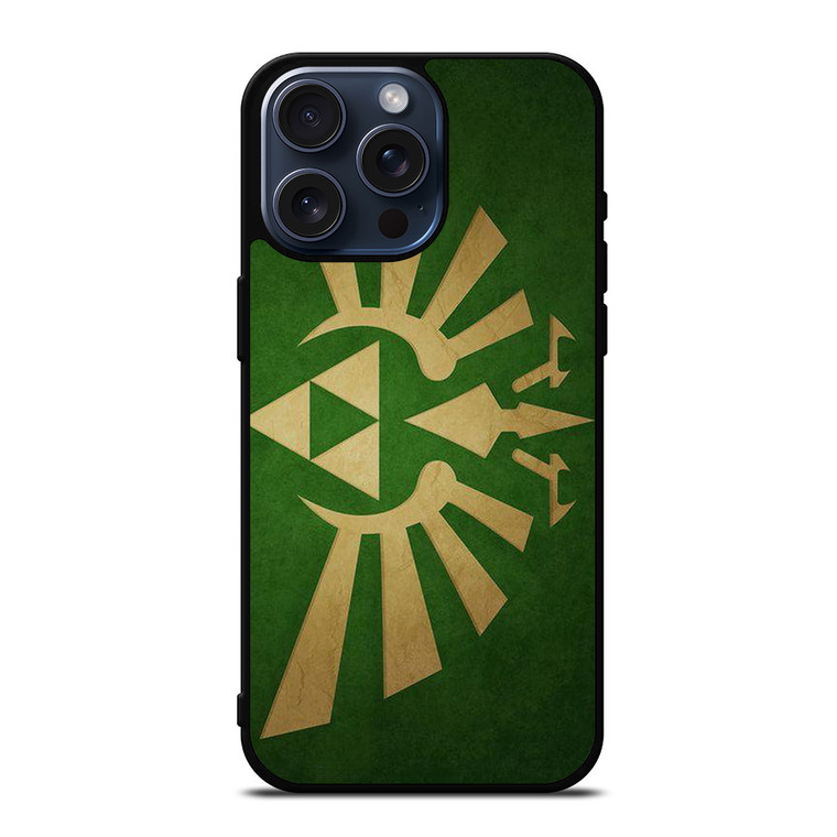 TRIFORCE LEGEND OF ZELDA GREEN LOGO iPhone 15 Pro Max Case Cover