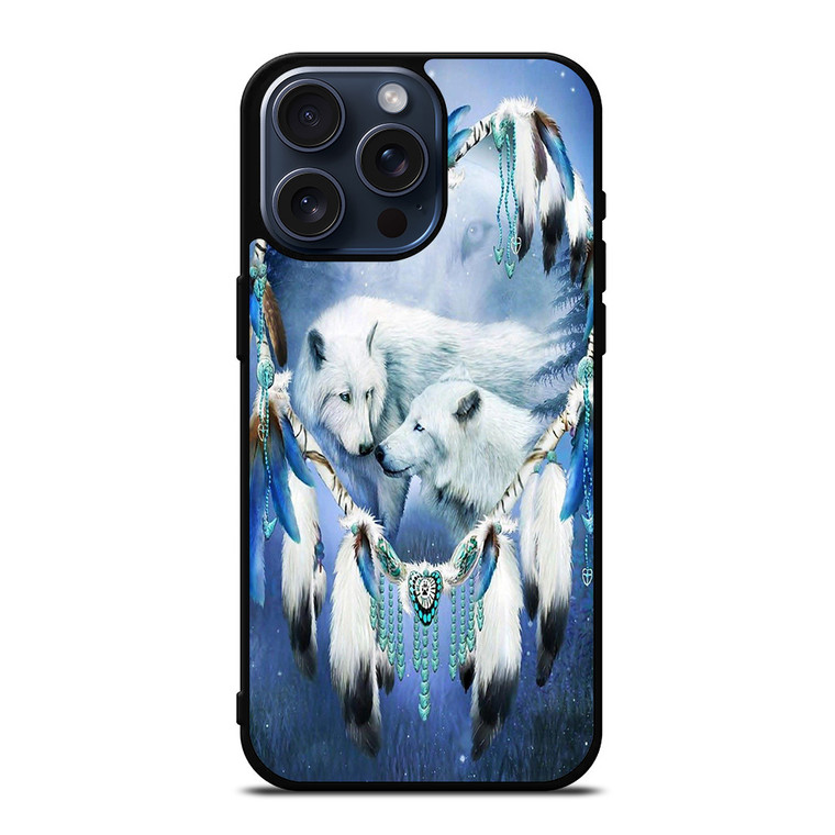 WHITE WOLF DREAMCATCHER iPhone 15 Pro Max Case Cover