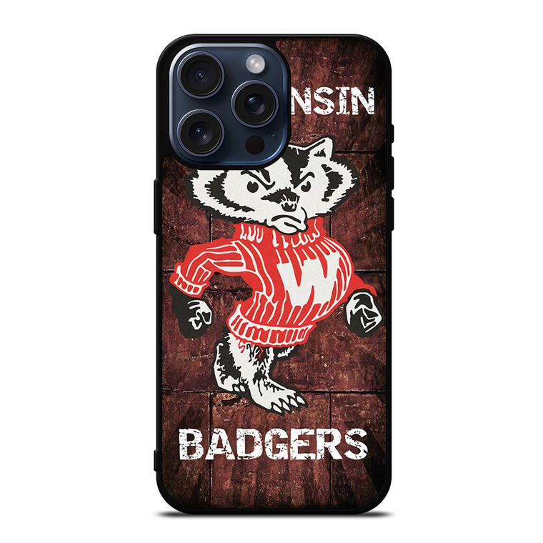 WISCONSIN BADGERS RUSTY SYMBOL iPhone 15 Pro Max Case Cover