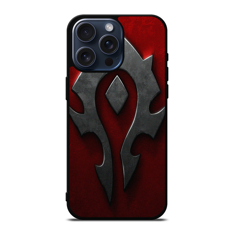 WORLD OF WARCRAFT HORDE BLACK LOGO iPhone 15 Pro Max Case Cover