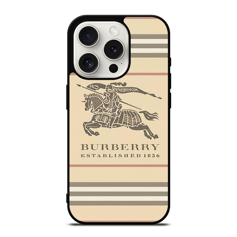 BURBERRY STRIPE LOGO iPhone 15 Pro Case Cover
