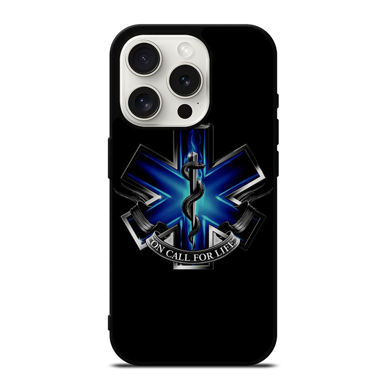 EMT EMS REGISTERED PARAMEDIC METAL SYMBOL iPhone 15 Pro Case Cover
