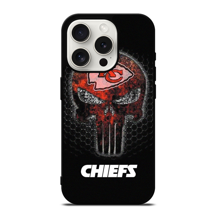 KANSAS CITY CHIEFS THE PUNISHER LOGO  iPhone 15 Pro Case Cover
