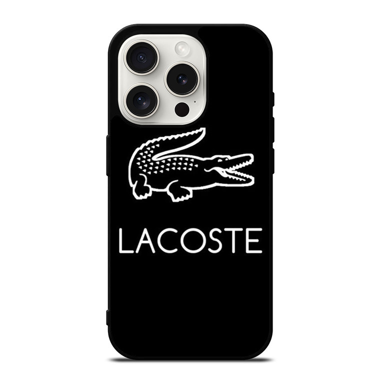 LACOSTE BLACK LINE ART LOGO  iPhone 15 Pro Case Cover