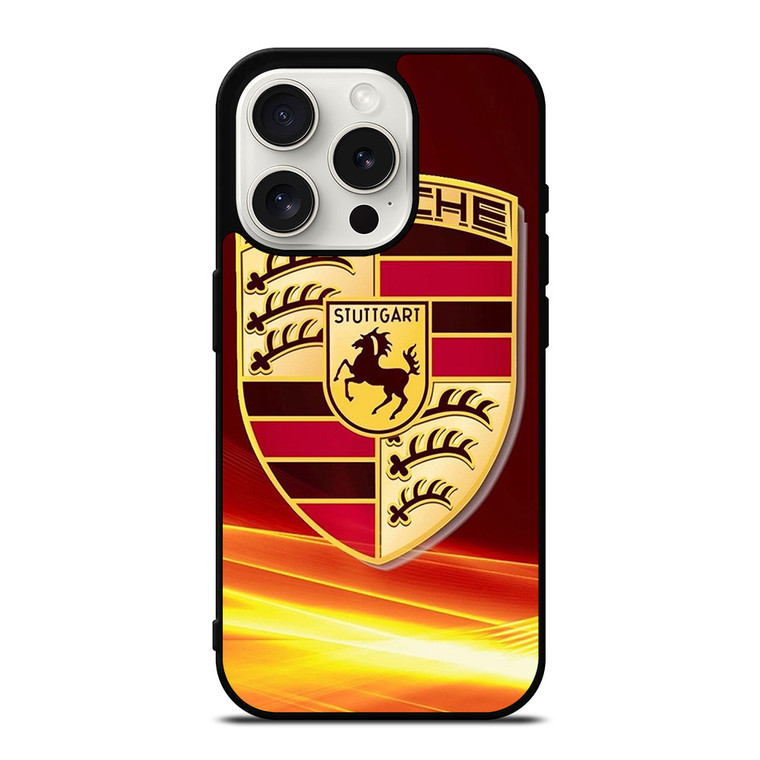 PORSCHE STUTTGART RED EMBLEM iPhone 15 Pro Case Cover