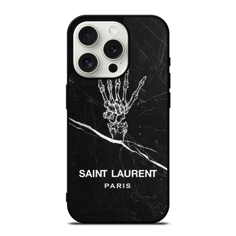 SAINT LAURENT PARIS SKELETON LOGO iPhone 15 Pro Case Cover