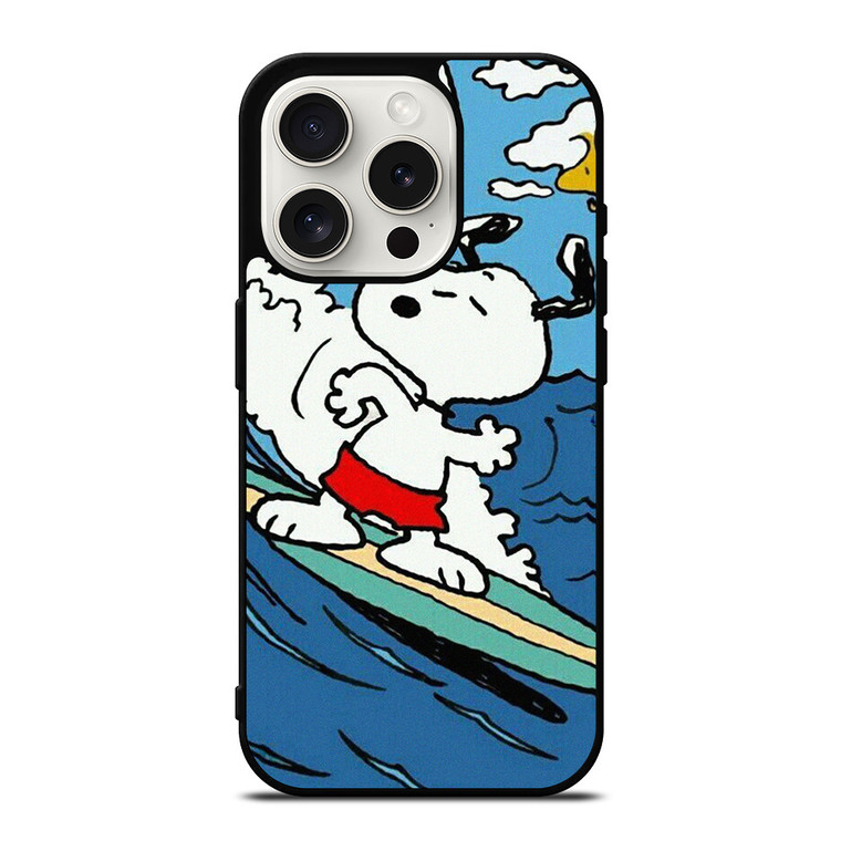 SNOOPY THE PEANUTS SURFING CARTOON iPhone 15 Pro Case Cover