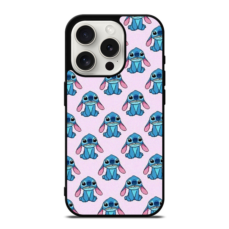 STITCH CARTOON PINK PATTERN iPhone 15 Pro Case Cover