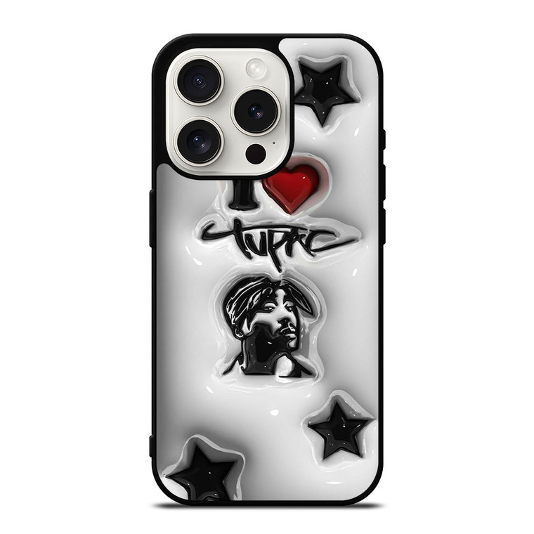 TUPAC SHAKUR RAPPER PLASTIC ART iPhone 15 Pro Case Cover