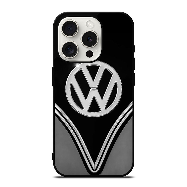 VW VOLKSWAGEN BLACK CHROME EMBLEM iPhone 15 Pro Case Cover