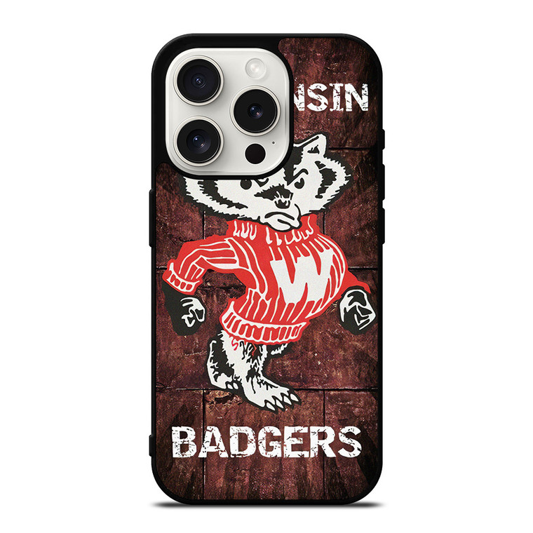 WISCONSIN BADGERS RUSTY SYMBOL iPhone 15 Pro Case Cover