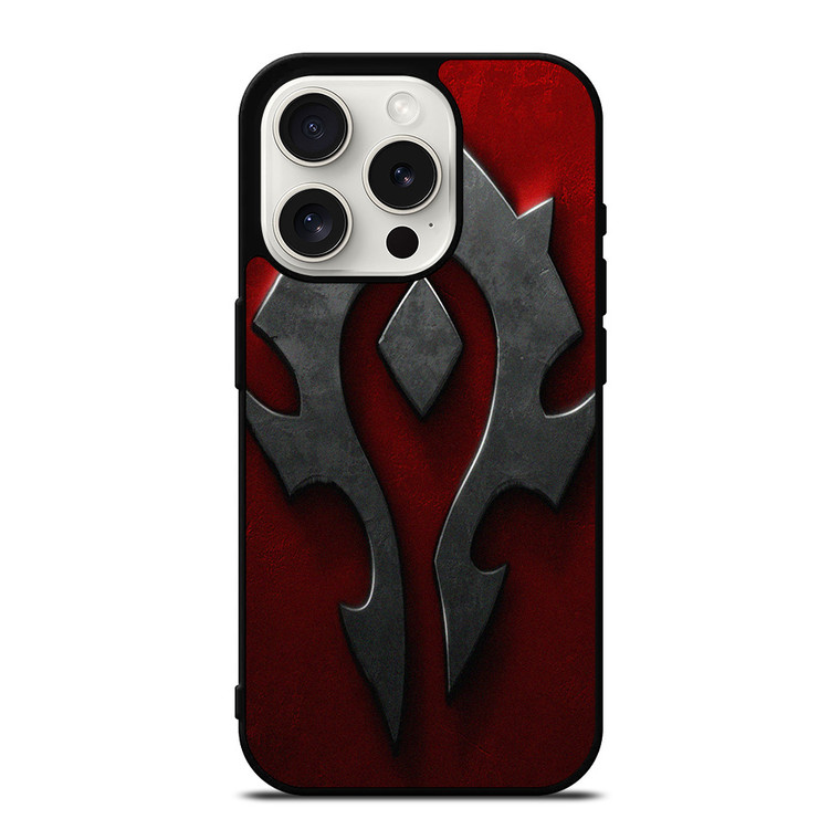 WORLD OF WARCRAFT HORDE BLACK LOGO iPhone 15 Pro Case Cover