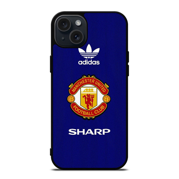ADIDAS MANCHESTER UNITED SHARP RETRO LOGO iPhone 15 Plus Case Cover