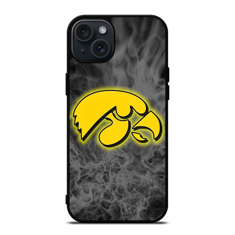 IOWA HAWKEYES SMOKE EMBLEM  iPhone 15 Plus Case Cover