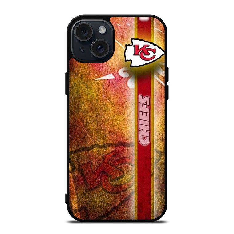 KANSAS CITY CHIEFS NFL GRUNGE LOGO  iPhone 15 Plus Case Cover