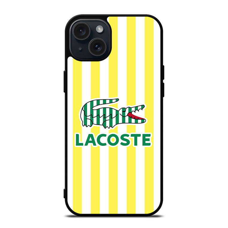 LACOSTE YELLOW STRIPE  iPhone 15 Plus Case Cover