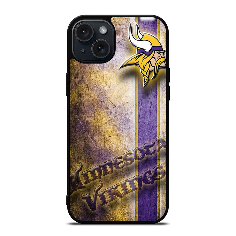 MINNESOTA VIKINGS GRUNGE LOGO  iPhone 15 Plus Case Cover MINNESOTA VIKINGS GRUNGE LOGO  iPhone 15 Plus Case Cover