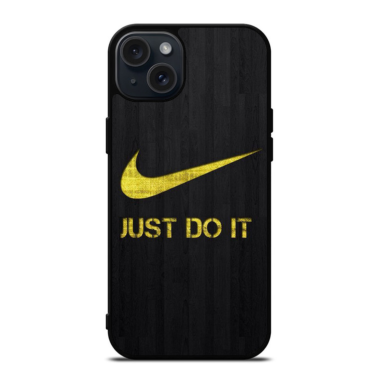 NIKE JUST DO IT WOOD LOGO YELLOW  iPhone 15 Plus Case Cover