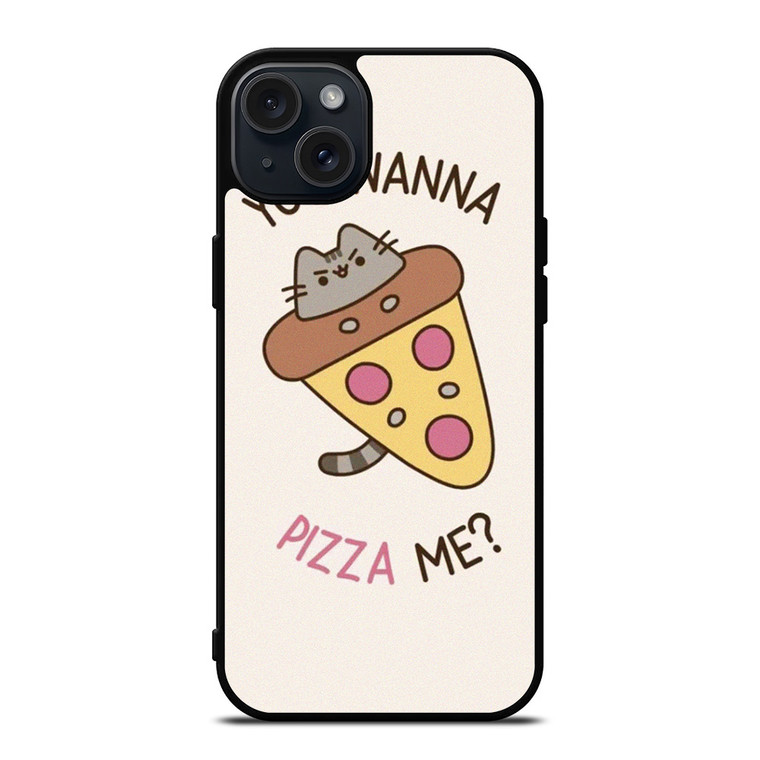 PUSHEEN THE CAT PIZZA  iPhone 15 Plus Case Cover