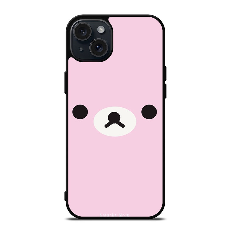 RILAKKUMA BEAR PINK MINIMALIST  iPhone 15 Plus Case Cover